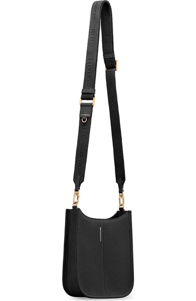 MAISON de SABRÉ Leather Mini Saddle Bag, Alternate, color, Black Caviar