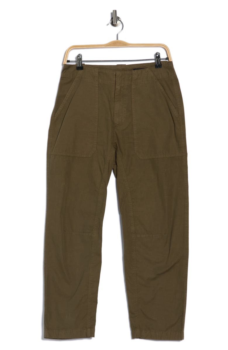rag & bone Leyton Crop Cotton Work Pants, Alternate, color, Olive Green