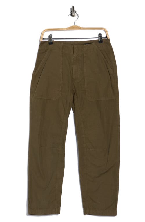 Rag & Bone Leyton Crop Cotton Work Pants In Green