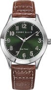 Perry Ellis Easy Read Solar Leather Strap Watch, 41mm