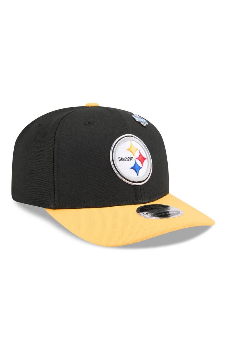 Men's New Era  Black/Gold Pittsburgh Steelers 2026 NFL Draft 9SEVENTY Adjustable Hat, Alternate, color, Black