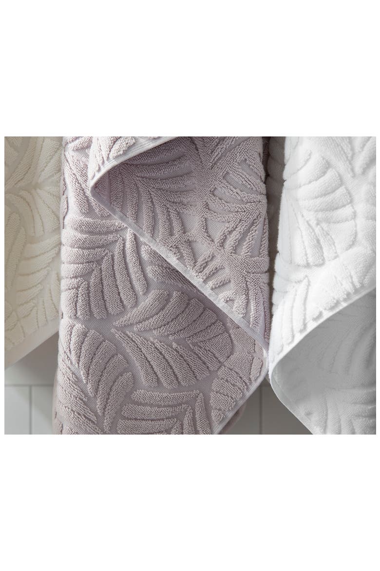 Sonia Leaf Jacquard Cotton Hand Towel, Alternate, color, LILAC