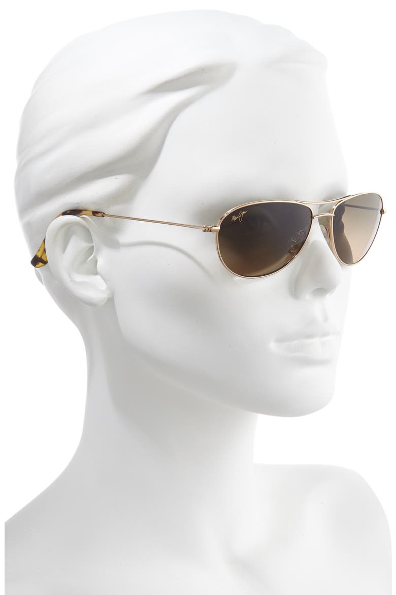 Baby Beach 56mm Polarized Aviator Sunglasses, Alternate, color, GOLD/ TORTOISE