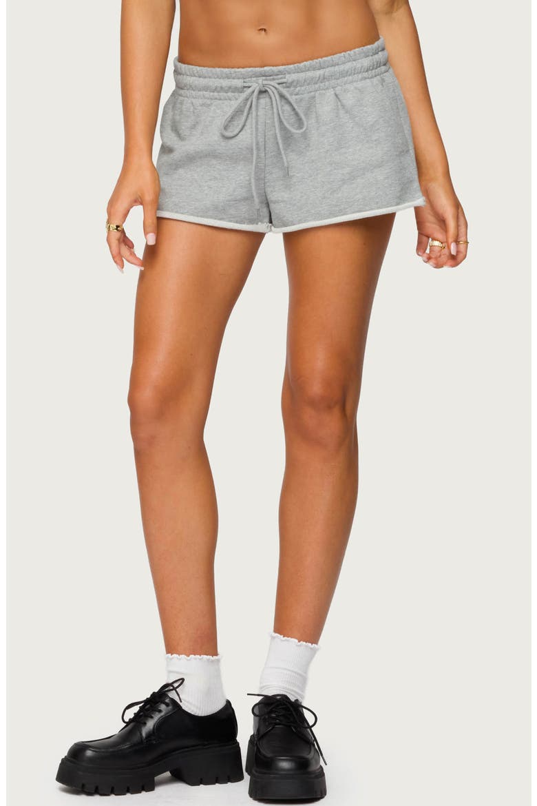 Malibu Embroidered Eyelet Sweat Shorts, Main, color, GRAY-MELANGE