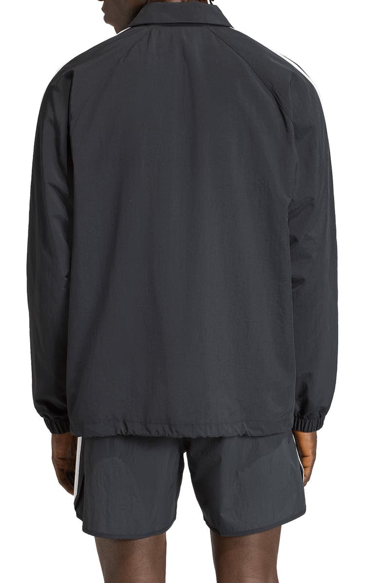 adidas 3-Stripes Snap-Up Nylon Jacket, Alternate, color, Black