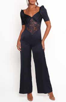 Petal & Pup Milana Lace Inset Satin Jumpsuit