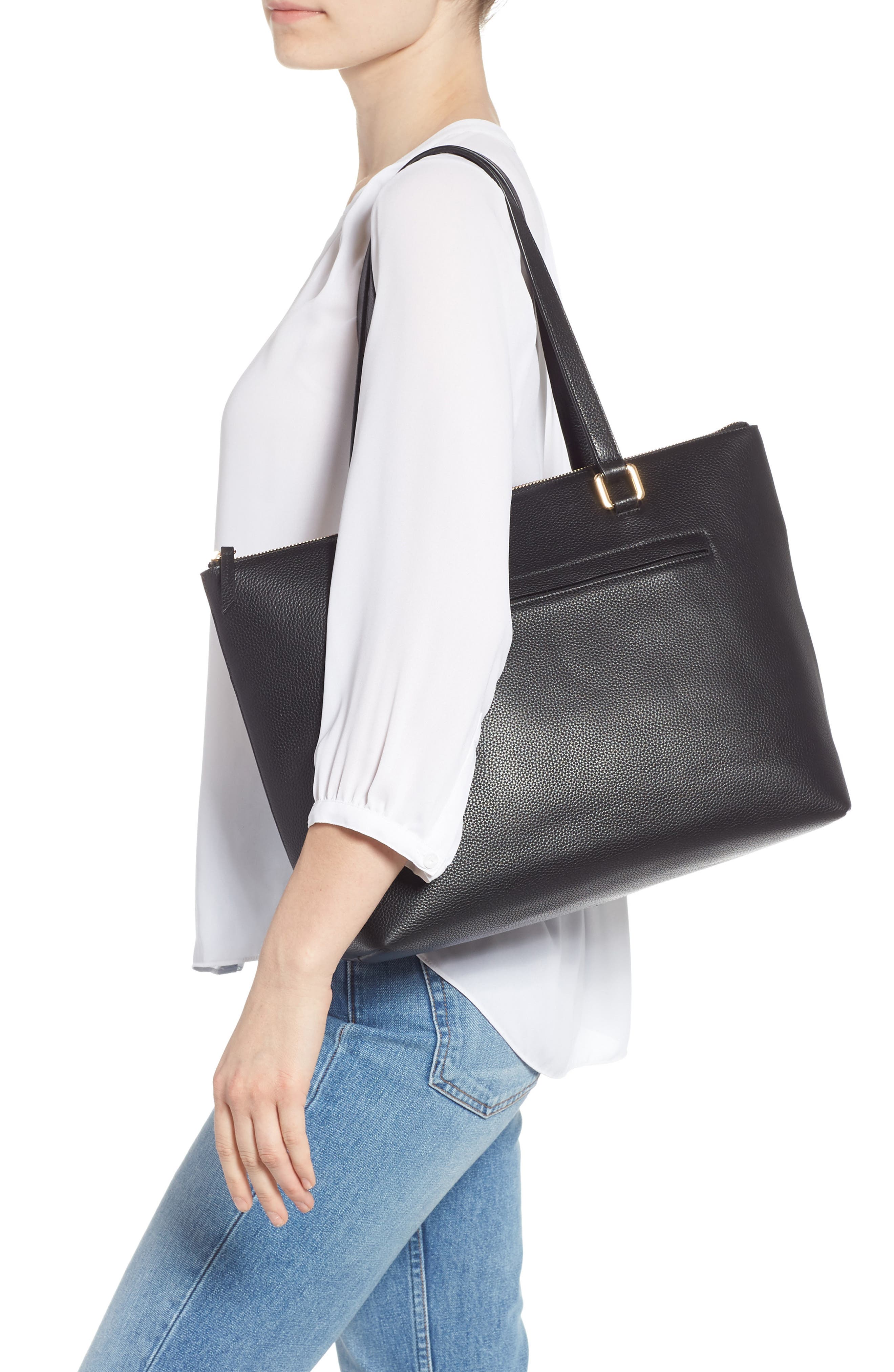 Nordstrom Lexa Pebbled Leather Tote, Alternate, color, 