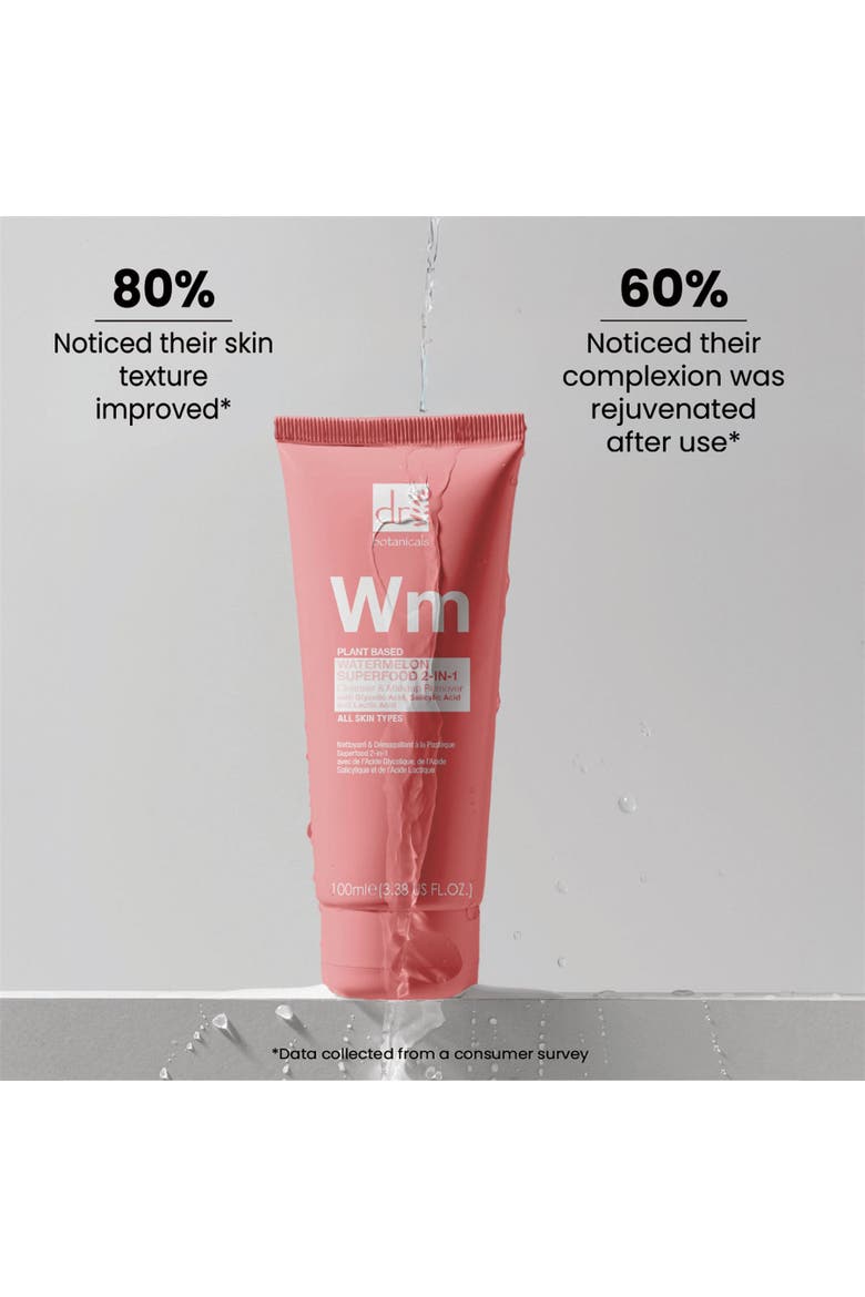 Watermelon 2-in-1 Cleanser & Makeup Remover with Glycolic Acid, Salicylic Acid and Lactic Acid, Alternate, color, None