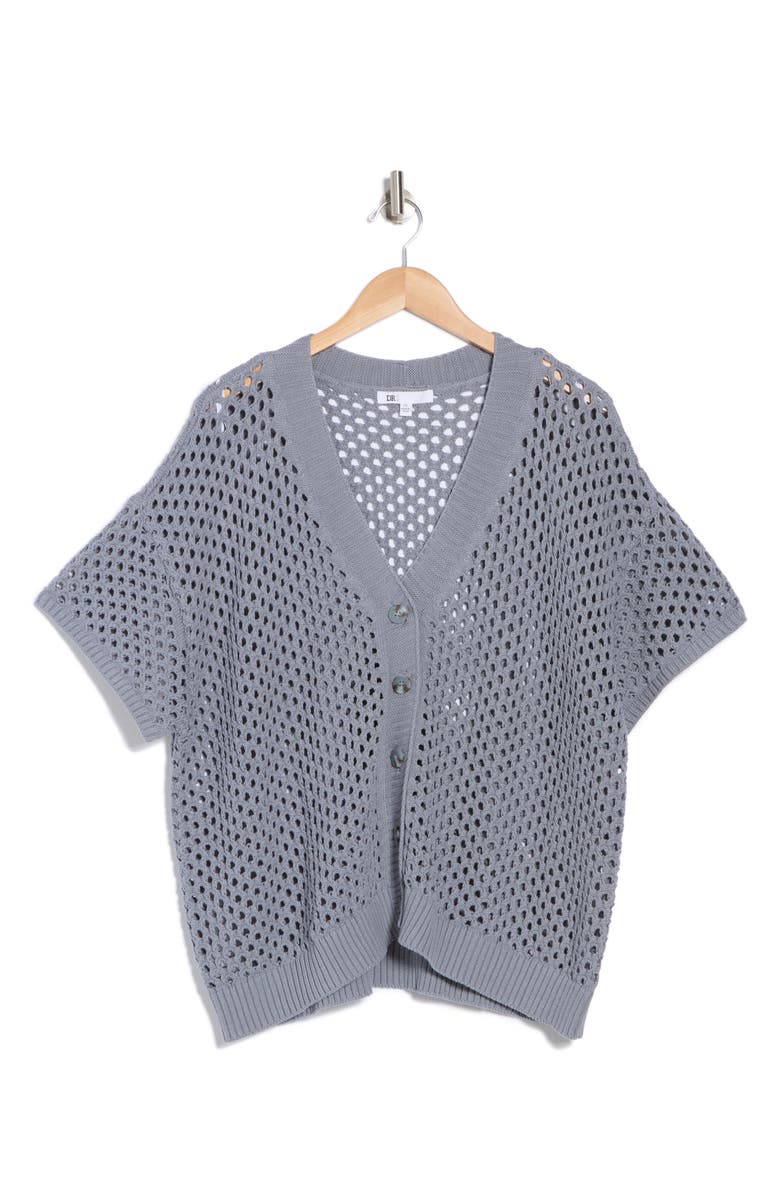 DR2 by Daniel Rainn Open Stitch Cardigan Sweater, Alternate, color, P896 Slate Blue