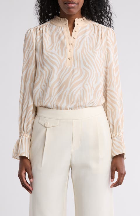 Georgette Button Front Top