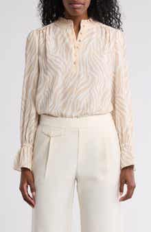 Georgette Button Front Top