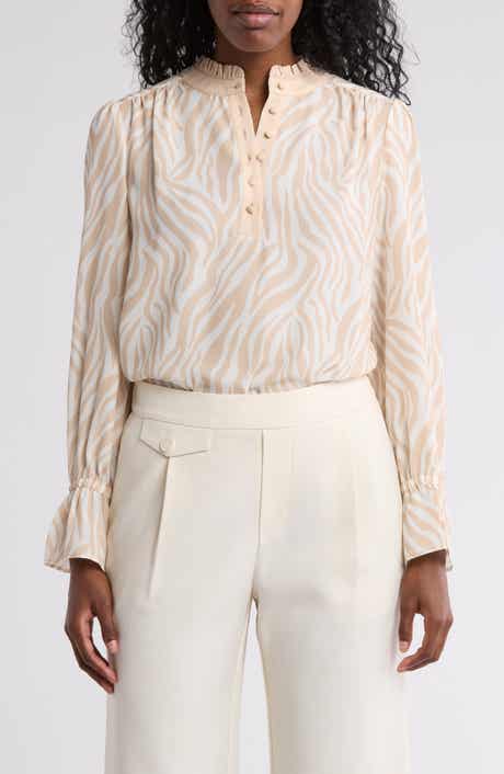 Georgette Button Front Top