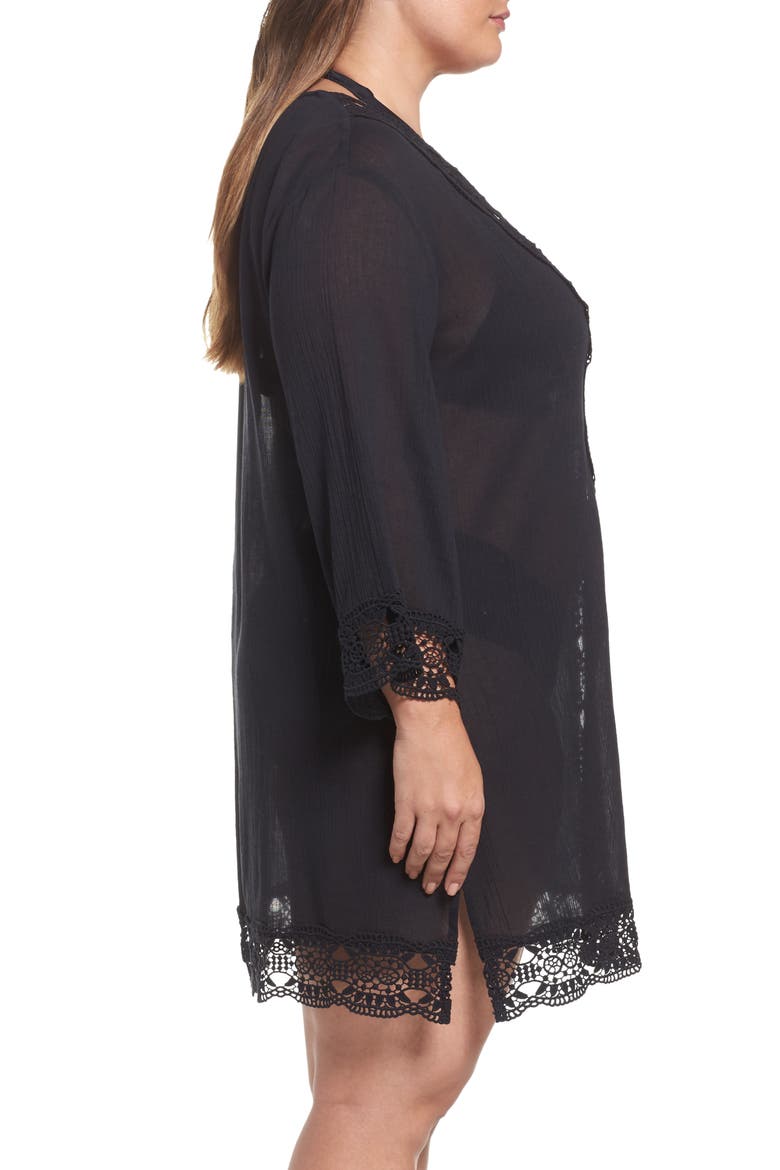 Island Fare Cover-Up Tunic, Alternate, color, BLACK