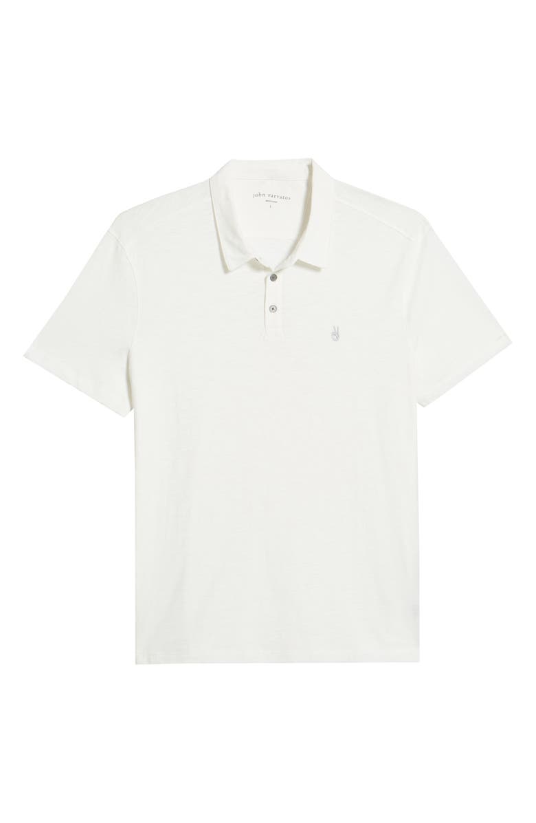 John Varvatos Men's Victor Solid Slub Cotton Polo, Alternate, color, Salt