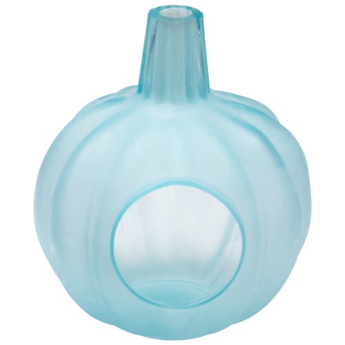 Northlight Transparent Glass Pumpkin Candle Holder In Blue