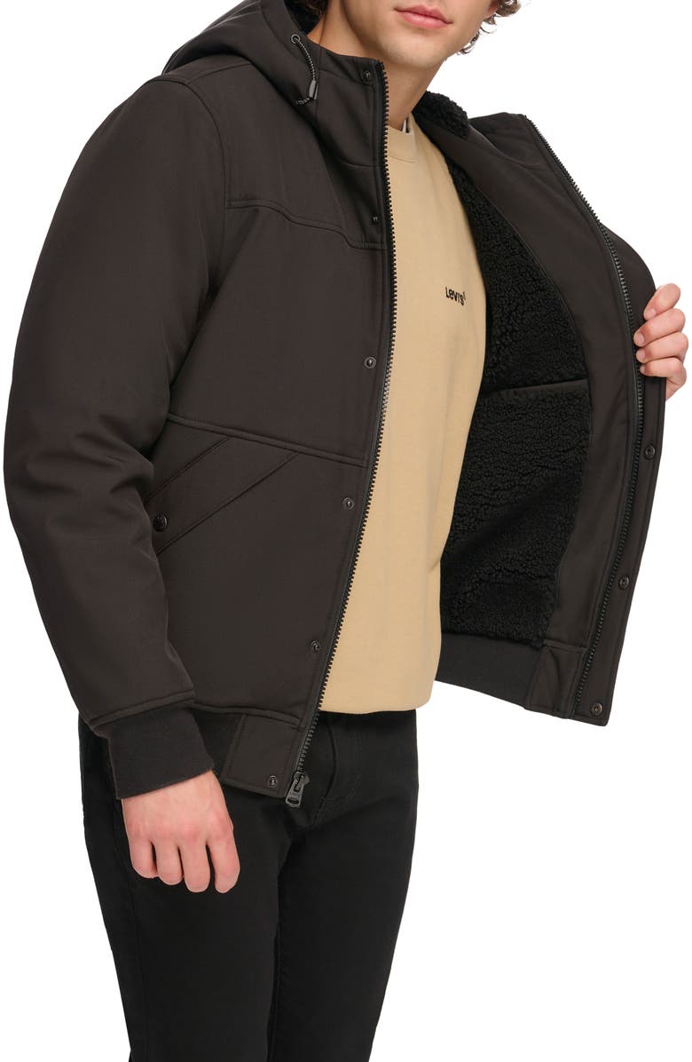 Levi's<sup>®</sup> Faux Shearling Lined Soft Shell Bomber Jacket, Alternate, color,