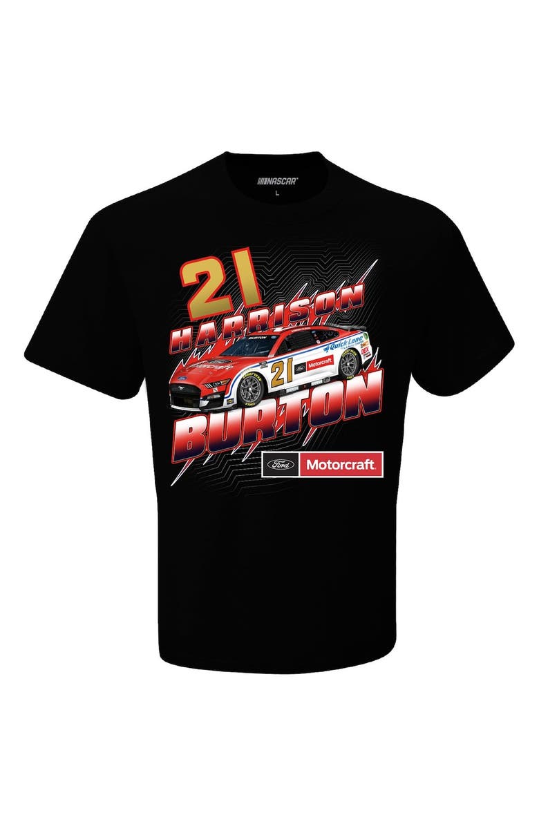 CHECKERED FLAG Men's Checkered Flag Black Harrison Burton Motorcraft Groove T-Shirt, Alternate, color,
