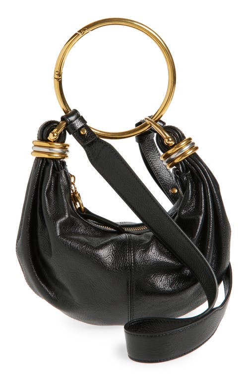 Chloé Mini Bracelet Leather Hobo Bag In Black