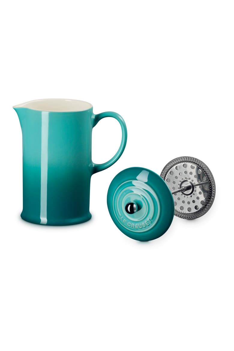 Stoneware French Press, Alternate, color, BLEU RIVIERA