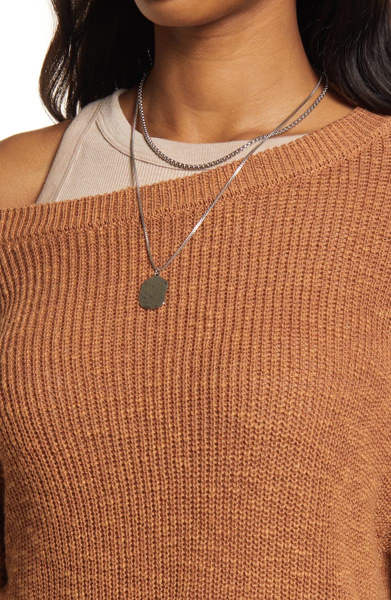 Treasure & Bond Women's Off the Shoulder Linen Blend Sweater, Alternate, color, 