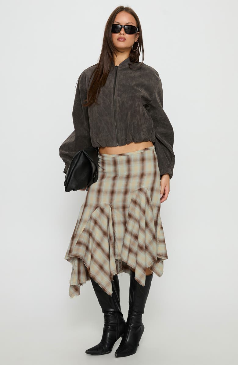 Princess Polly Toshie Asymmetric Plaid Midi Skirt, Alternate, color, 