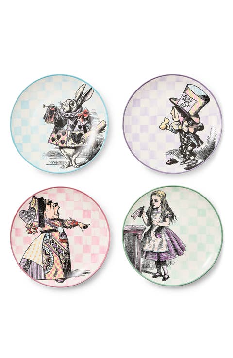Wonderland Set of 4 Plates