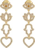 Karma and Luck Gold Plated Multi Charm Women's Dangle Earrings - Radiant Insight