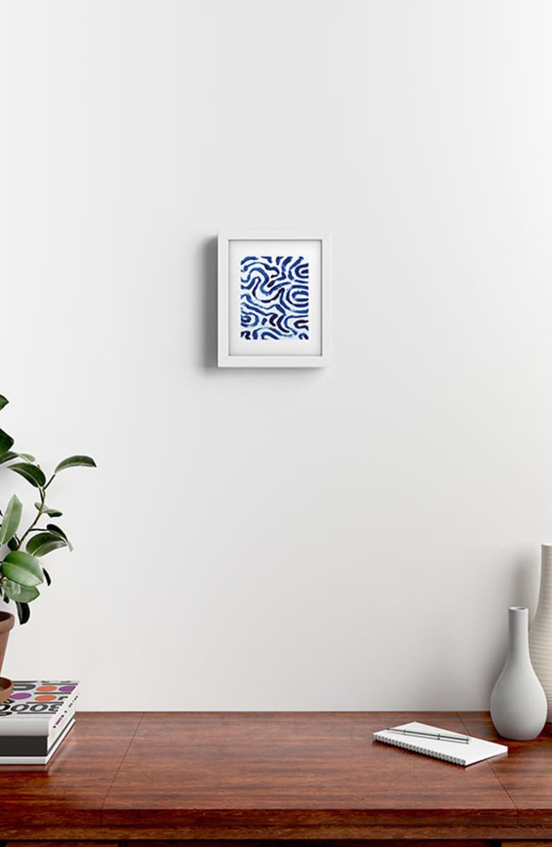 Deny Designs Blue Minimal Framed Art Print, Alternate, color, White