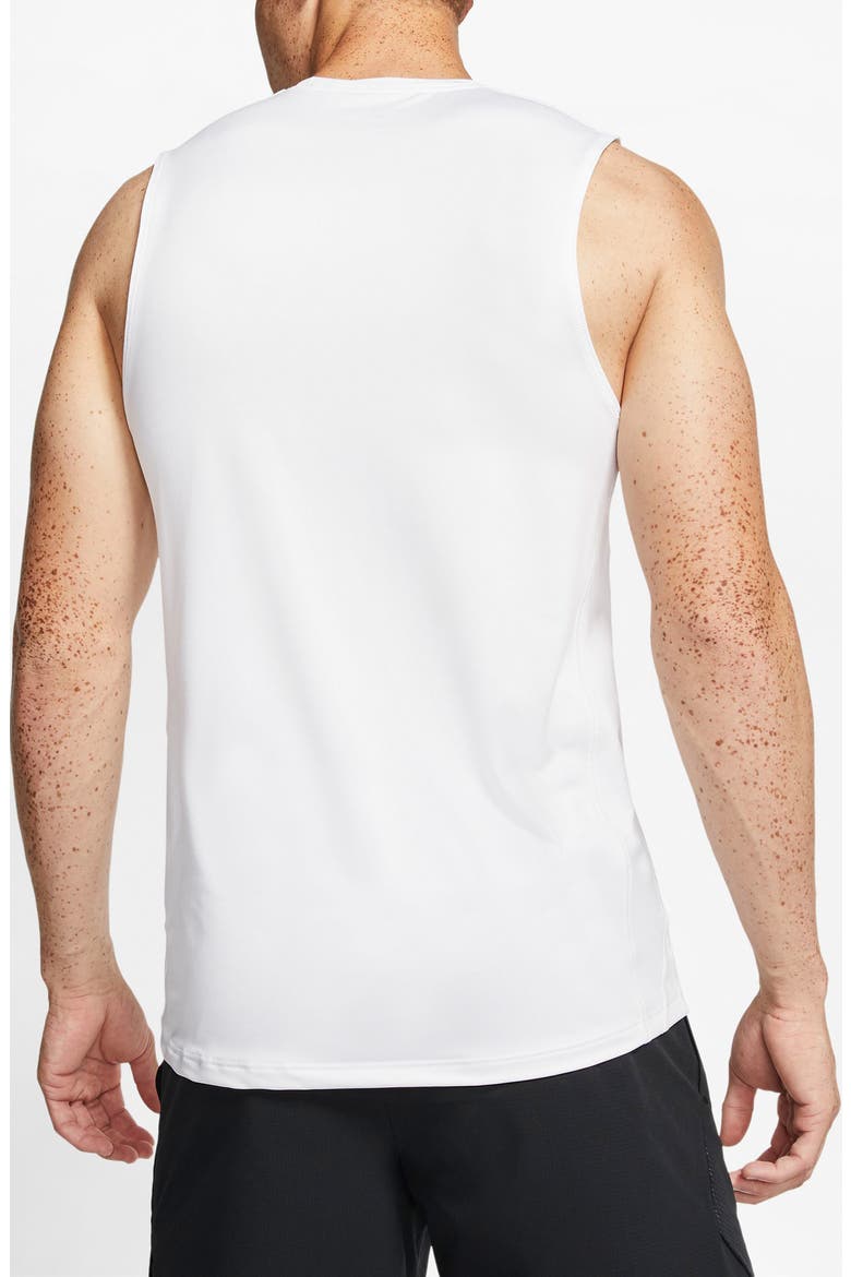 Pro Dri-FIT Sleeveless T-Shirt, Alternate, color, WHITE/ BLACK