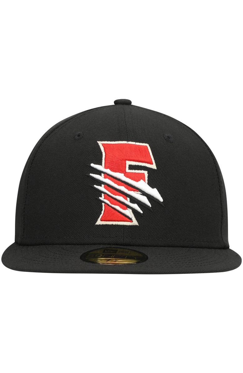 New Era Men's New Era Black Fresno Grizzlies Authentic Collection Road 59FIFTY Fitted Hat, Alternate, color, 