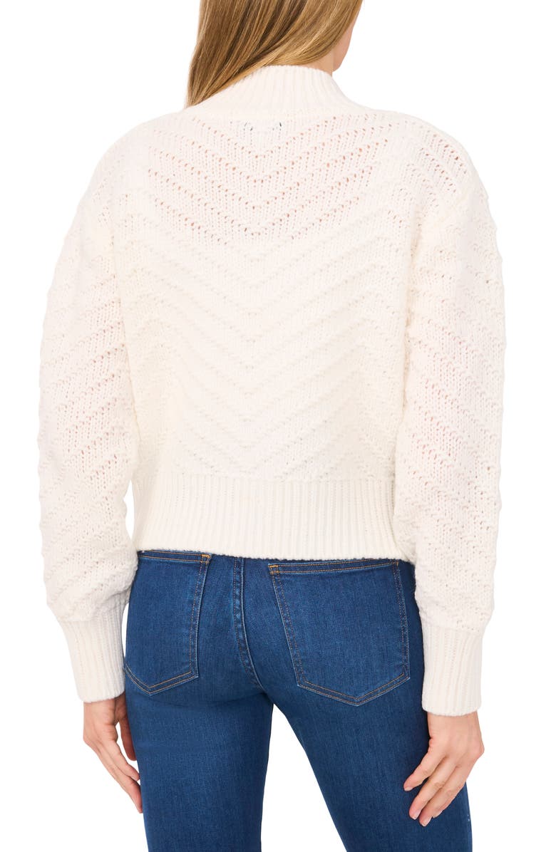 CeCe Texture Stitch Zip Cardigan, Alternate, color,