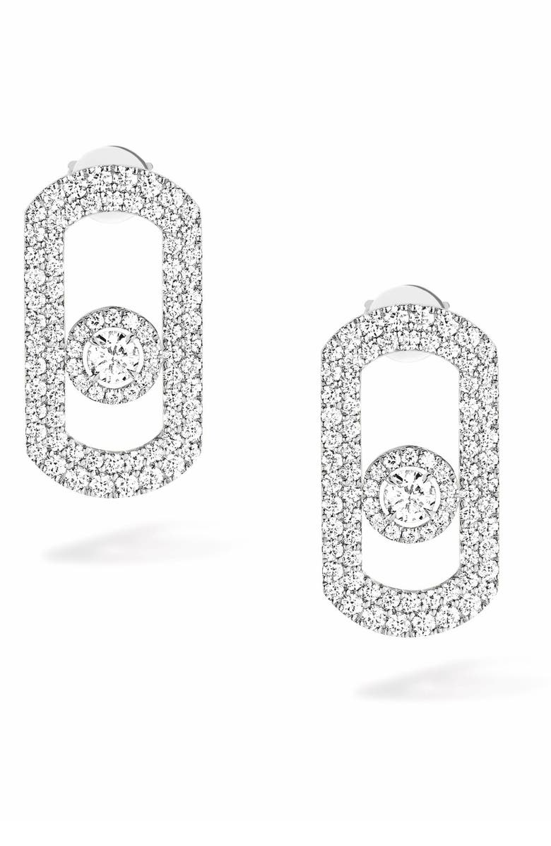 Messika So Move Diamond Pavé 18K Gold Earrings, Main, color, White Gold
