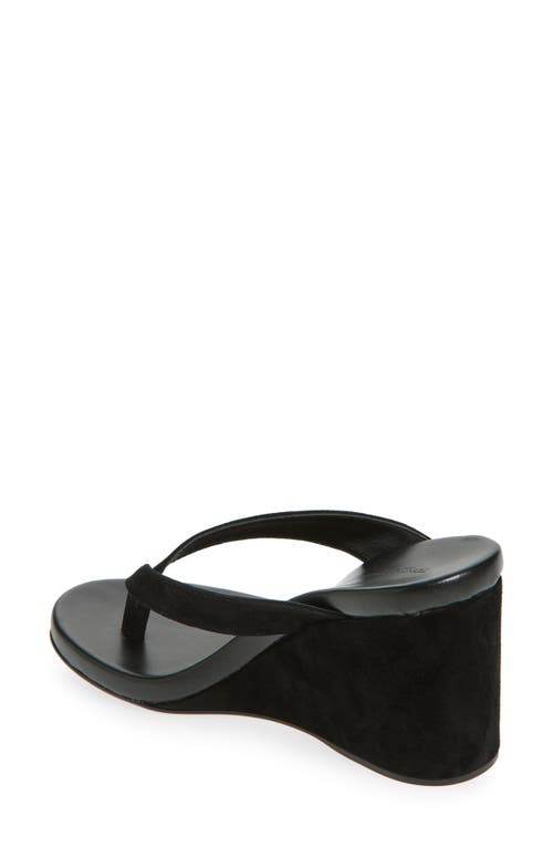 Tony Bianco Avanti Platform Wedge Flip Flop In Black Suede