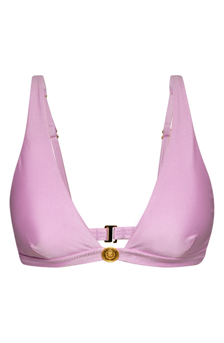 L'AGENCE Lexie Metallic Bikini Top, Alternate, color, Light Violet