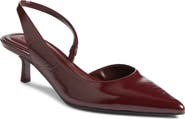 Open Edit Corina Slingback Half d'Orsay Pointed Toe Kitten Heel Pump