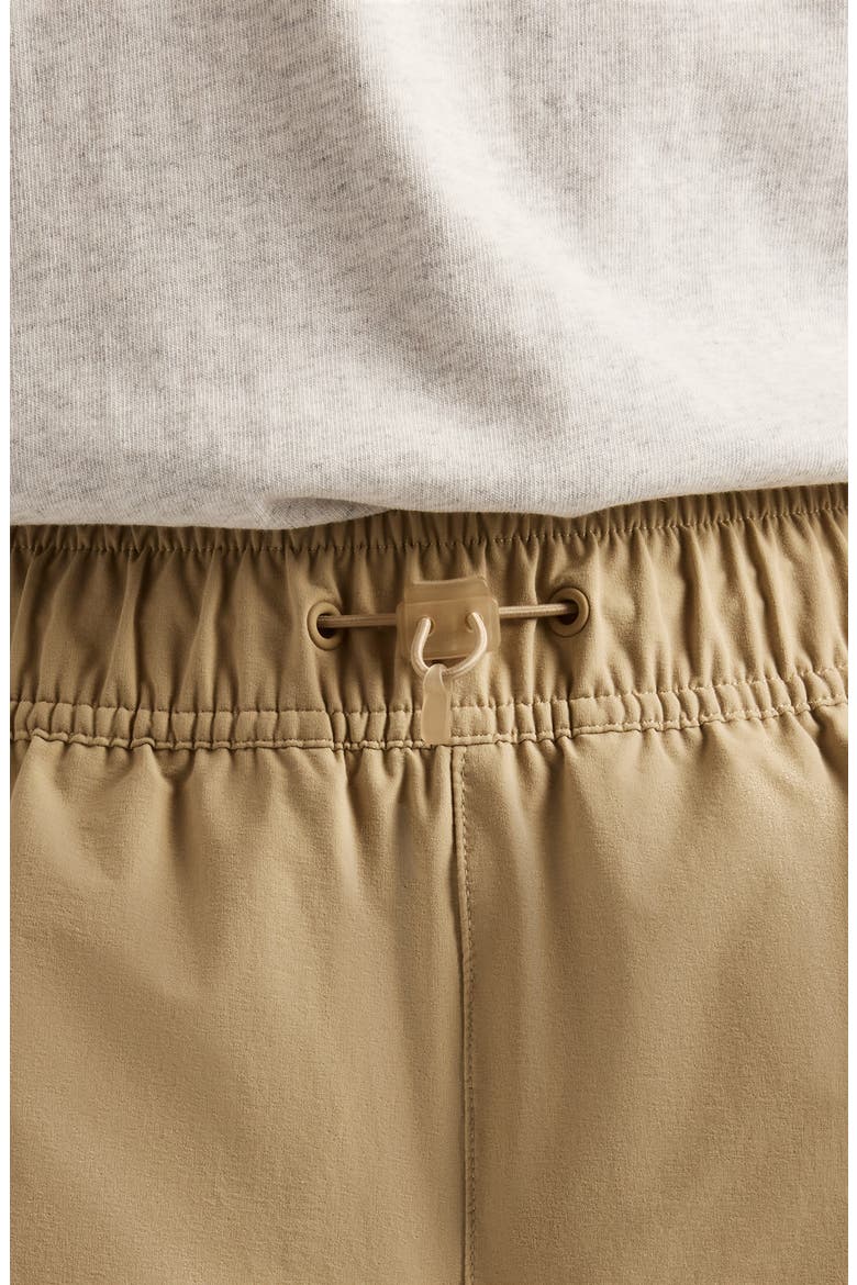 Shifted Cinched Woven Shorts, Alternate, color, BEIGE