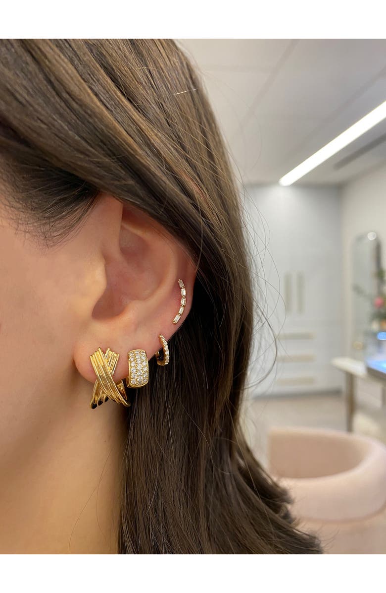 Dana Rebecca Designs Mini Diamond Huggie Hoop Earrings, Alternate, color, Yellow Gold