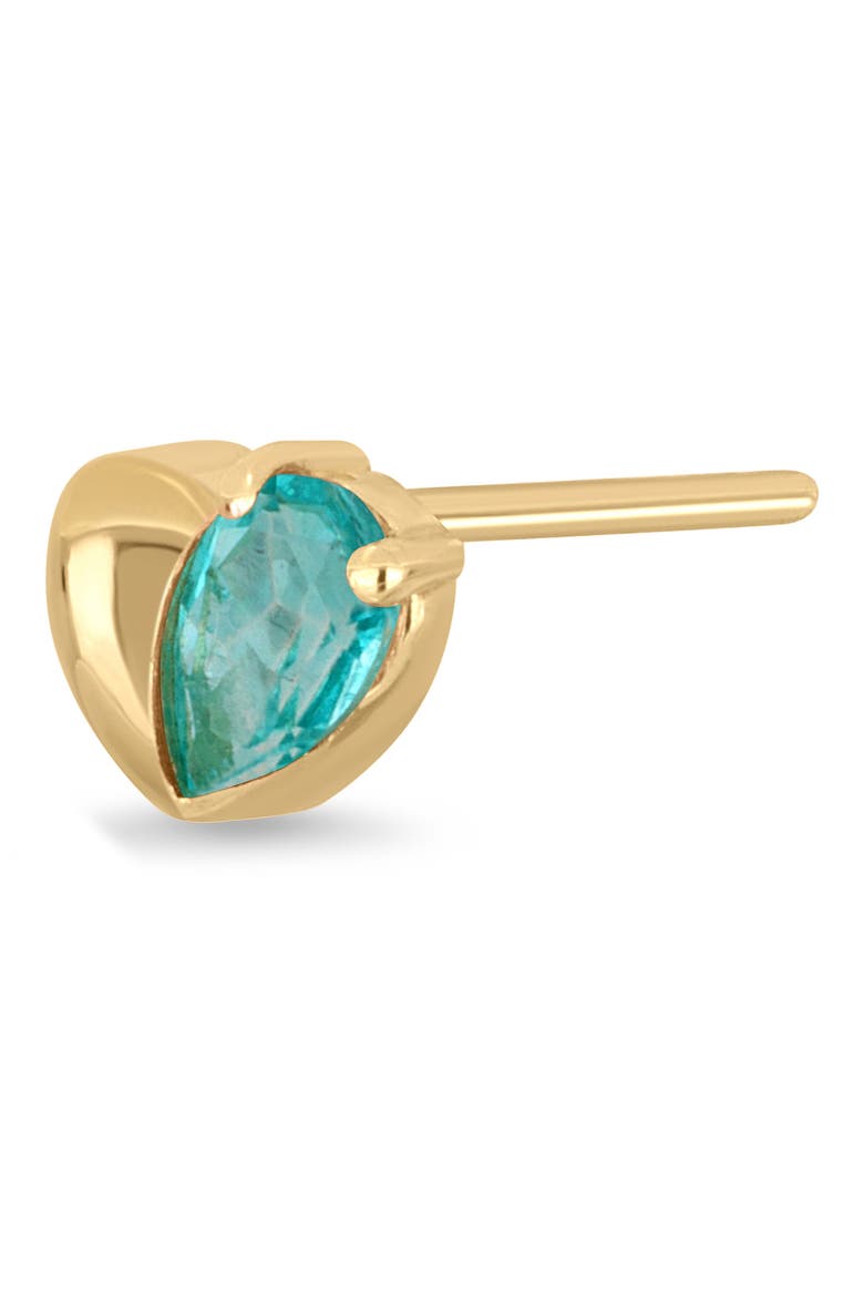 14K Gold Paraiba Topaz Heart Stud Earrings, Alternate, color, 14K YELLOW GOLD