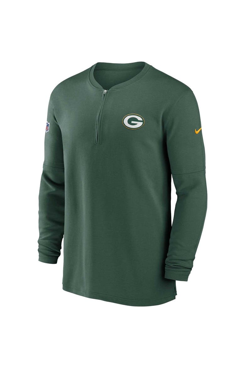 Men's Nike  Green Green Bay Packers 2023 Sideline Performance Long Sleeve Tri-Blend Quarter-Zip Top, Alternate, color, Green