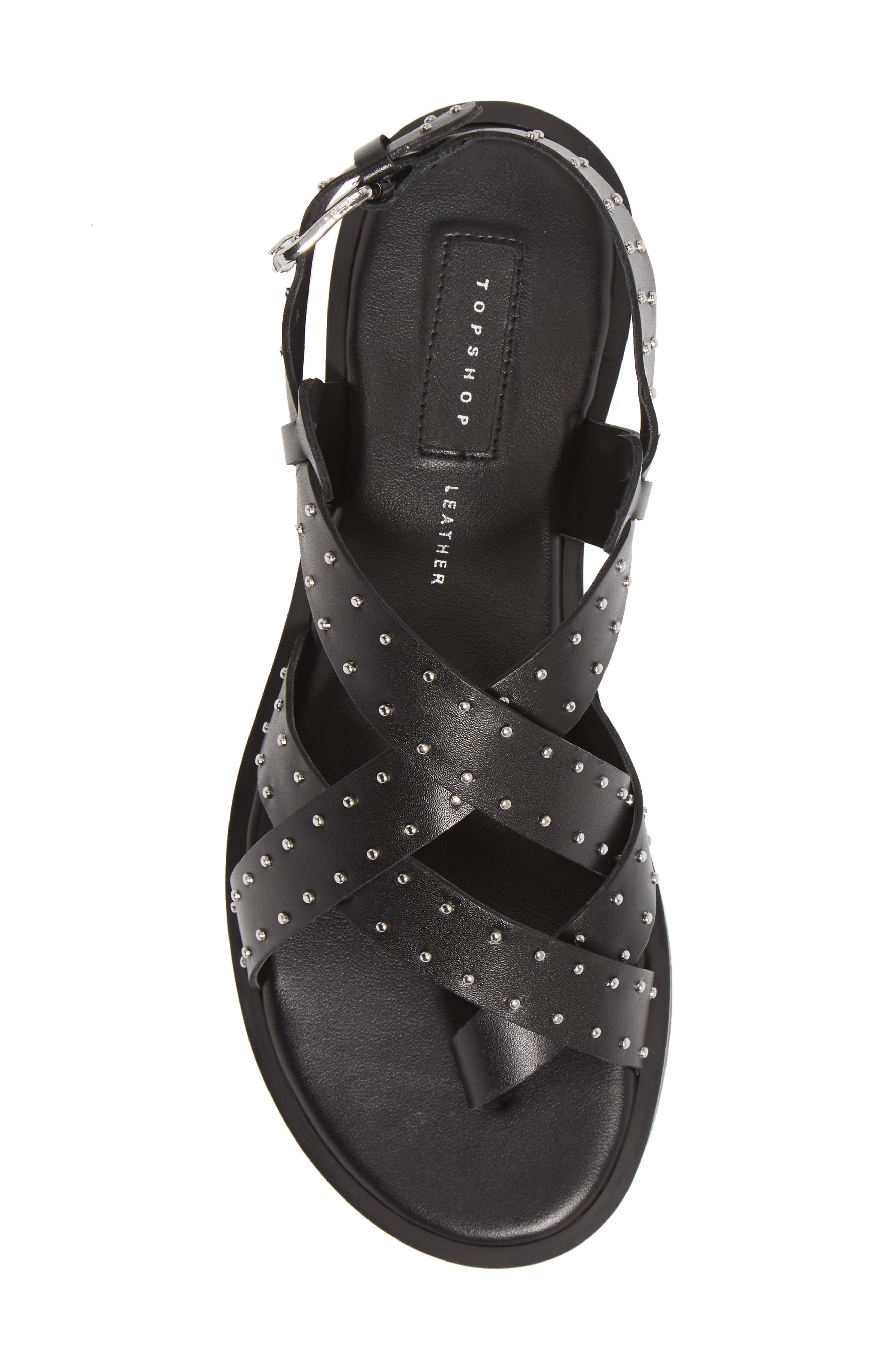 Topshop Paige Studded Sandal, Alternate, color, 