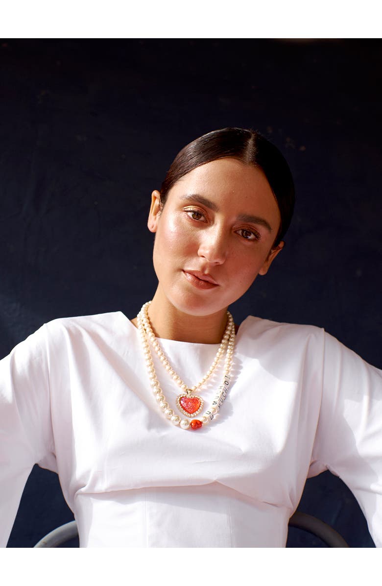 Venessa Arizaga Love You Mucho Pearl Necklace, Alternate, color, White