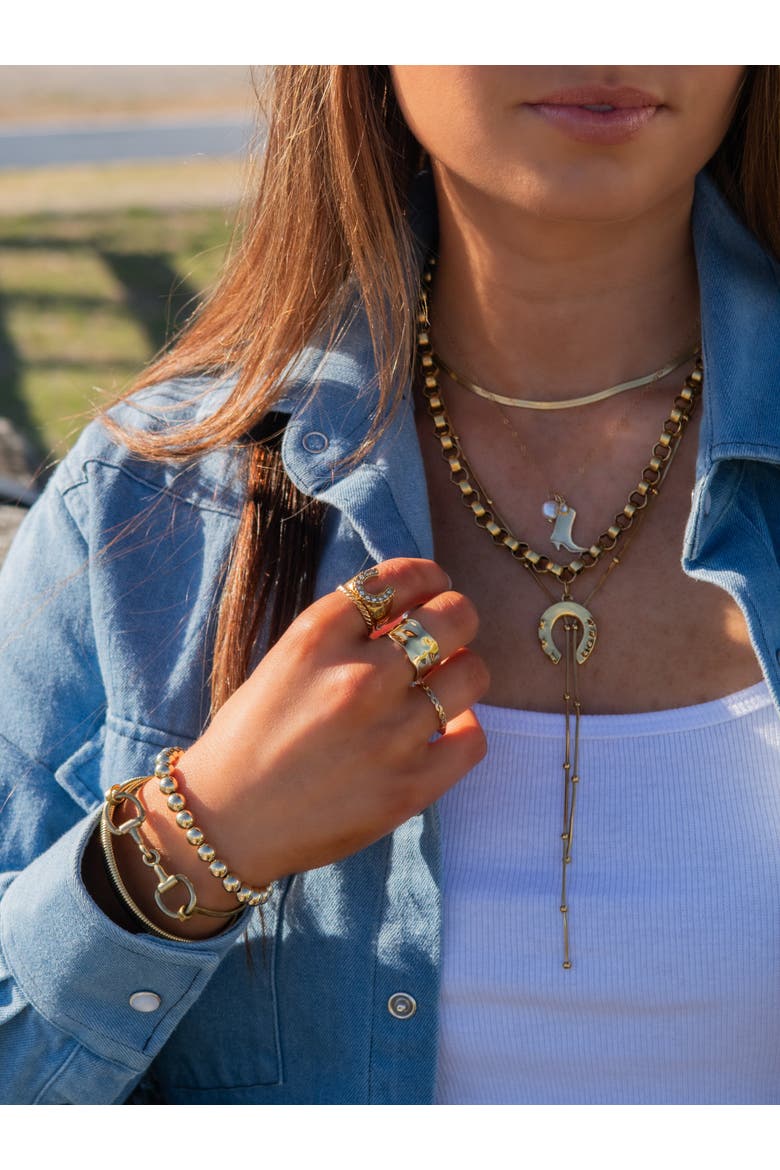 Salt and Saddle Necklace, Alternate, color, Gold