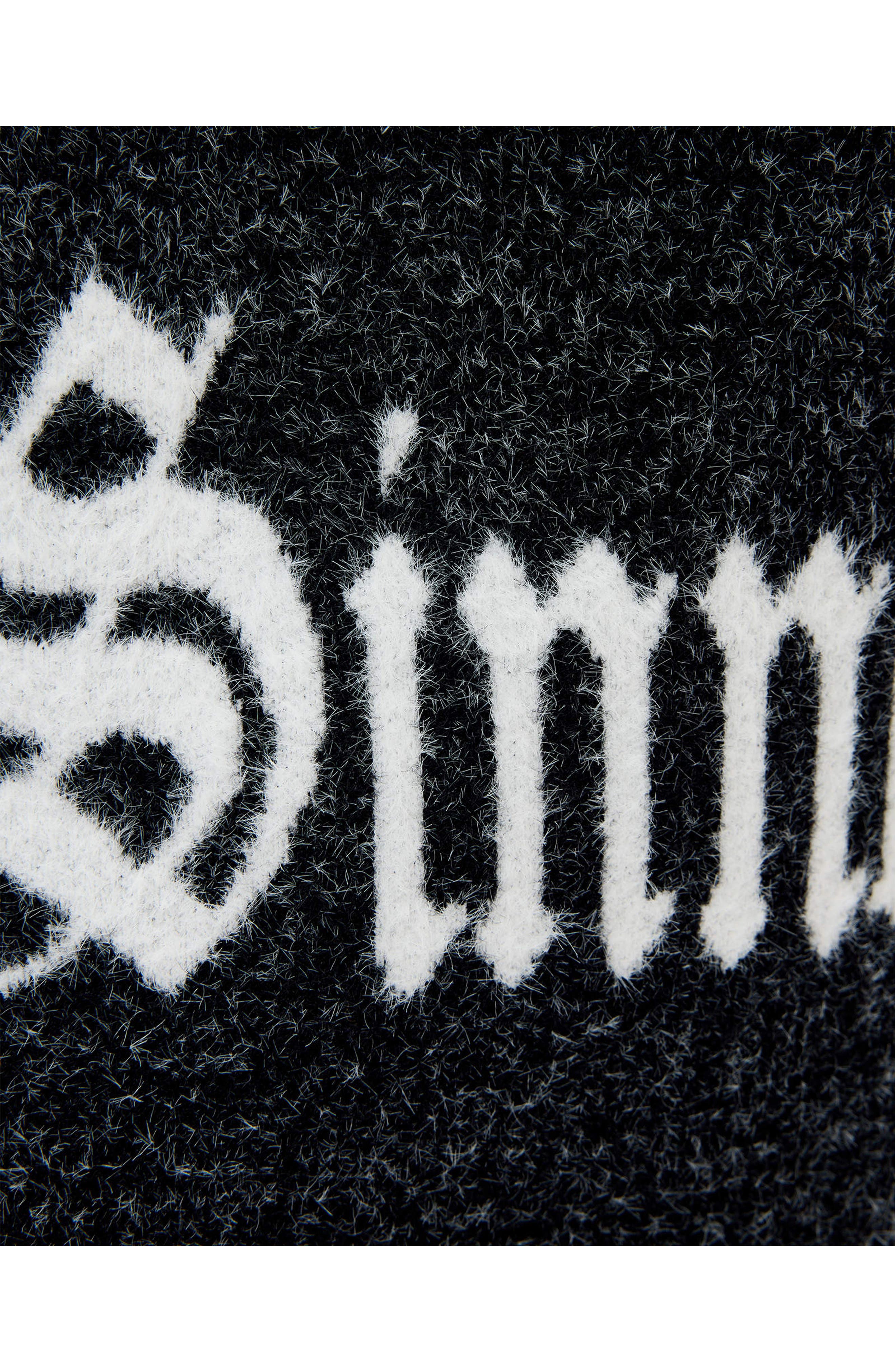 AllSaints Izzy Fuzzy Sinners/Saints Tote, Alternate, color, Black