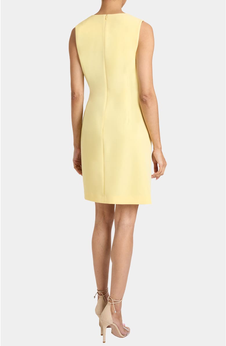 Santorelli TILLY Sleeveless Faux Wrap Shift Dress in Soft Stretch Crepe, Alternate, color, Chamomile