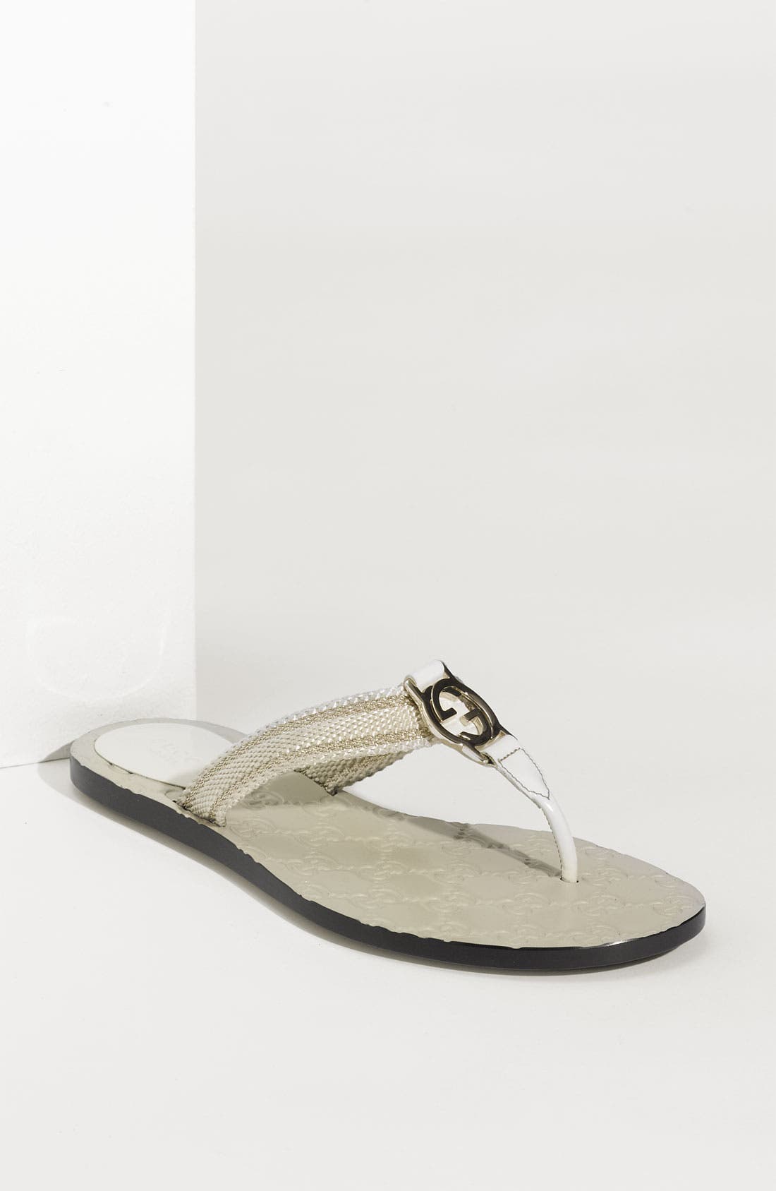 GG Logo Flip Flop, Main, color, WHITE/ ORO