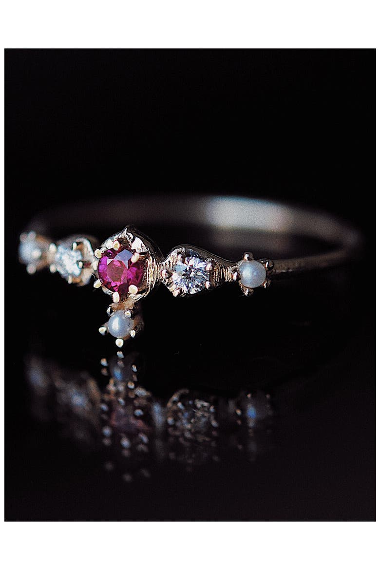 Shalimar Ruby, Diamond & Freshwater Pearl Ring, Alternate, color, GOLD