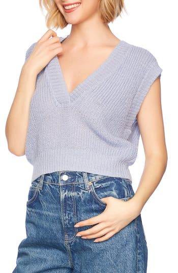 Susana Monaco V-neck Sweater Vest In Gray
