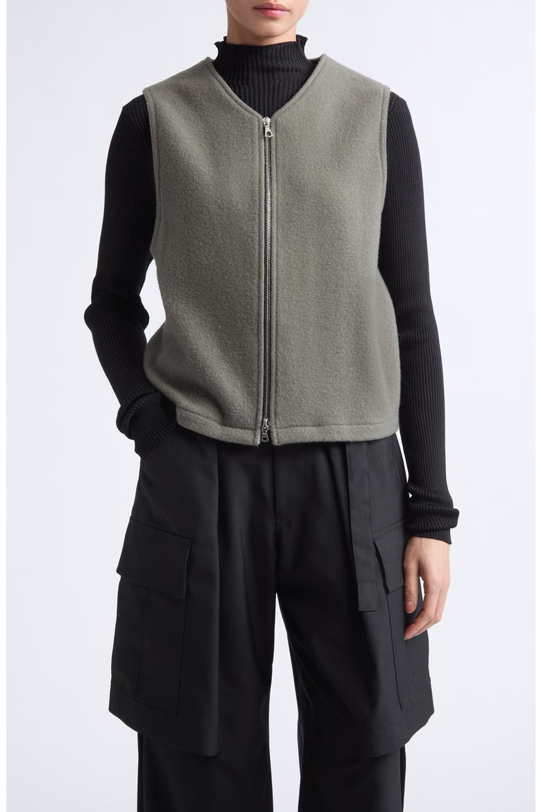 Wool Fleece Zip Vest, Main, color, ZINC FLEECE