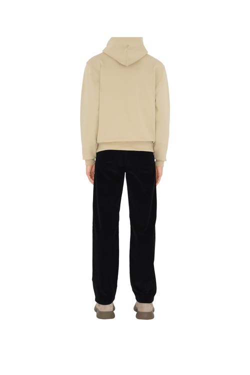 Burberry Check Label Hoodie In Nutmeg