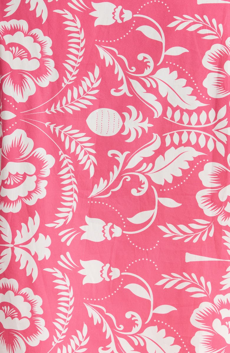 SUGARLIPS Rania Floral Chancellor Ruched Sleeve Cotton Top, Alternate, color, Pink-White